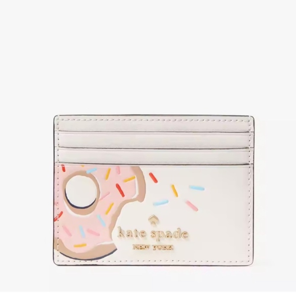 Kate Spade Coffee Break Donut Small Slim Card Holder Wallet